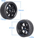 4PCS Rubber Tires & Wheel Rims 12mm Hex Hub for 1/10 Scale RC Vehicle - Width: 1.02" (26mm) OD 2.56"(65mm)