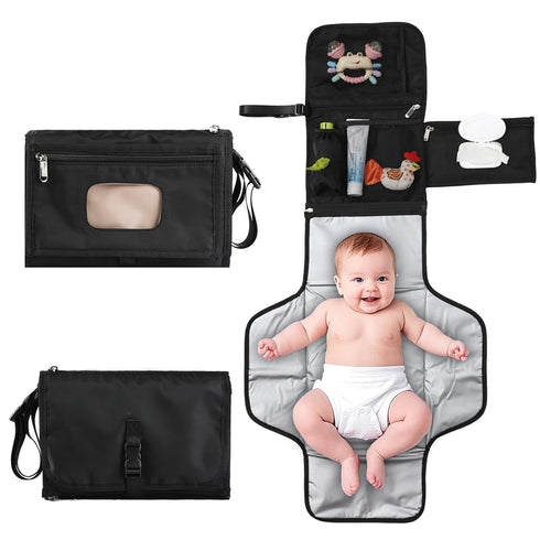 Cateep Portable Baby Diaper Changing Pad Smart Organized Diaper Changing Travel Bag with