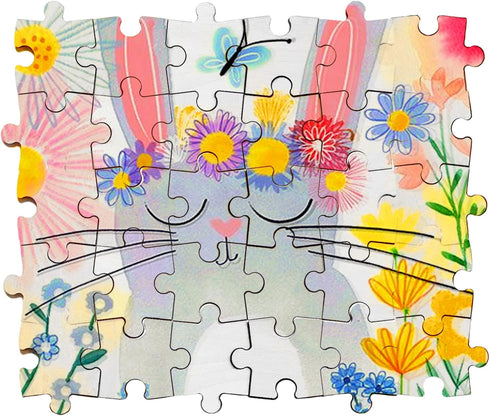 300 Piece Blank Wooden Puzzle Pieces - Unfinished Freeform Jigsaw for Crafts & DIY, 1.4x1 Inches