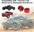 Hobbypark Aluminum 12mm Hex Wheel Hubs (4) & Flanged M4 Lock Nuts (4) for Traxxas 1/10 Slash 4x4 RC Car (Red)