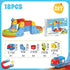 Generic 18pcs Set, Playset Magnetic Train Track Educational Building Toy with Colorful Multi-Level Railway System