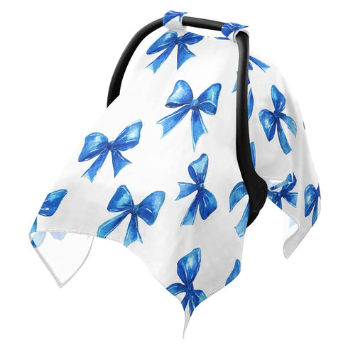 Mazeann Blue Ribbon Bow Car Seat Cover Baby Breathable Soft Infant Carseat Covers