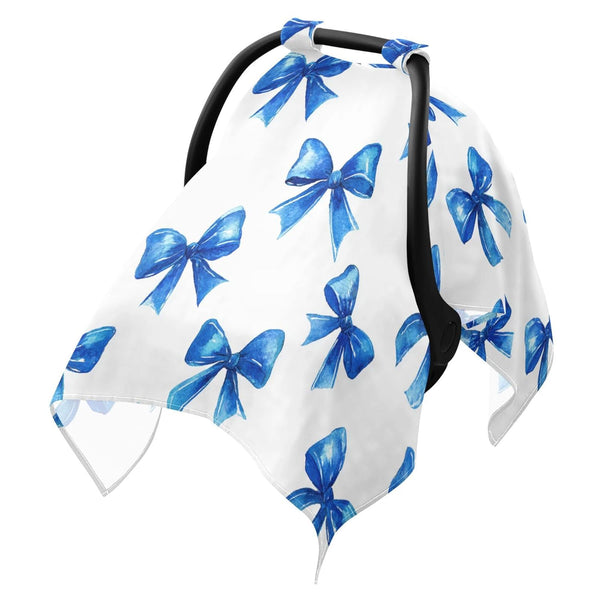 Mazeann Blue Ribbon Bow Car Seat Cover Baby Breathable Soft Infant Carseat Covers