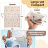 Vegan Leather Portable Changing Pad, Waterproof Compact Baby Mat, Foldable Travel Diaper Pad, Olive Branch with Strap,