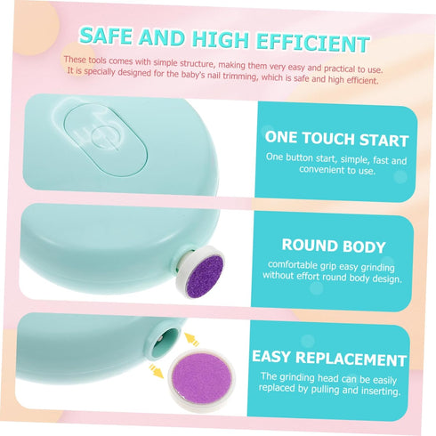 LIOOBO 1Set Trimmer Electric Nail Nail Care Tools with Replacement Heads Compact Portable Design for Easy Use Present