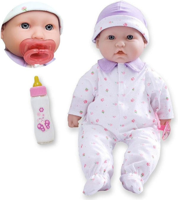 JC Toys - La Baby | Caucasian 16-inch Medium Soft Body Baby Doll, Washable with Removable Outfit and Pacifier