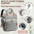 Noiclub Backpack Backpack Diaper Bag for Girls Boys: Gray Toddler Diaper Bag with Changing Pad Baby Diaper Bag for Mon