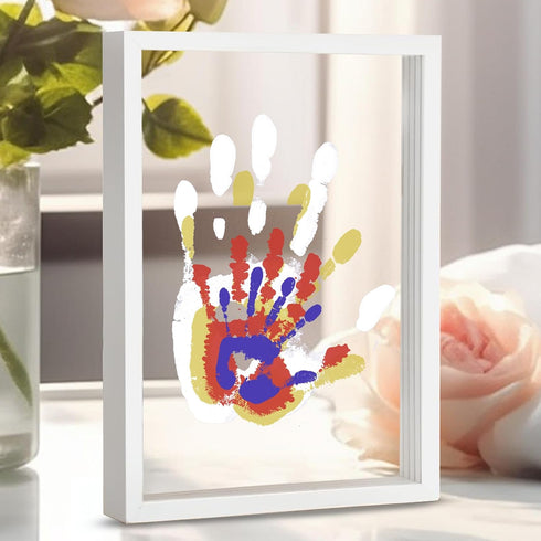 CHERRY CHEERS Family Handprint Kit, DIY Craft Keepsake Wooden Frame, Endless Gift Set, Non-Toxic