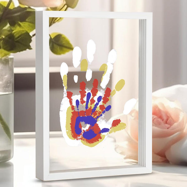 CHERRY CHEERS Family Handprint Kit, DIY Craft Keepsake Wooden Frame, Endless Gift Set, Non-Toxic