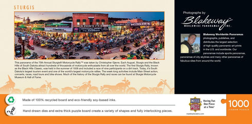 MasterPieces 1000 Piece Jigsaw Puzzle - Sturgis Panoramic 13"x39" for Adults, Family, or Youth, Eco-Friendly