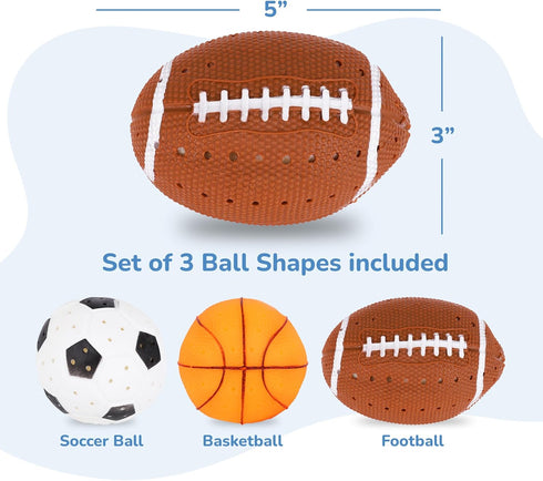 Set 3 3 ArtCreativity Sports Balls Water Splash Toys - of - Spongy Bath Toys for Kids - Different Athletic Ball Designs