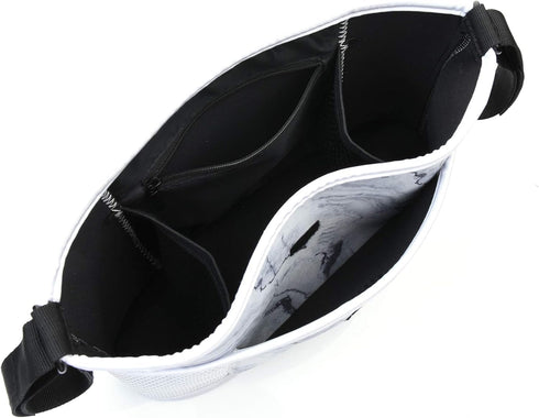 CM Stroller Organizer Diaper Bag with Drink Holders and Zipped Pockets for Baby Stroller, Marble White