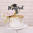 Black Glitter Mastered It Cake Topper - College Grad Congratulations MBA Graduation Party Decorations