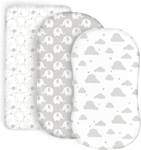 100% Organic Cotton Fitted Bassinet Sheets Perfectly Compatible with Halo, Snoo, Graco,