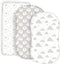 100% Organic Cotton Fitted Bassinet Sheets Perfectly Compatible with Halo, Snoo, Graco,