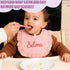 Van Fan & Shi Monogrammed Personalized Embroidered Baby Bib pure Cotton Muslin with Name, Customed Baby Girl Soft Bib