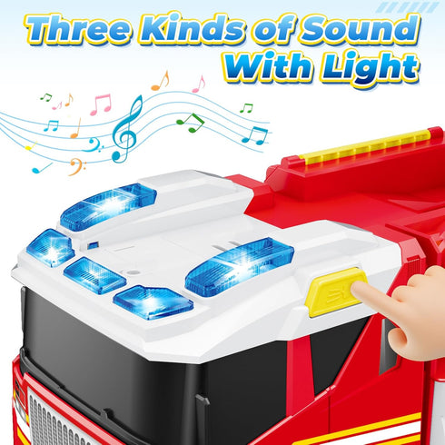 3 4 5 6 3 4 5 3-6 Fire Truck Toy for Year Old Boy Gift, Toddler Toys For Years Old Boy Christmas Birthday Gift, Indoor