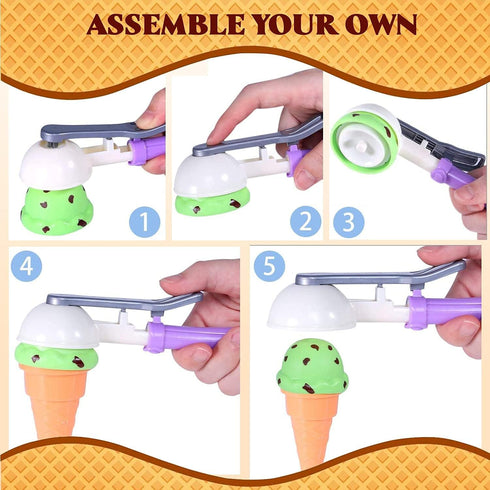 Kids Ice Cream Toy Set - Pretend Play Sweet Treats Ice Cream Parlour Dessert Accessories
