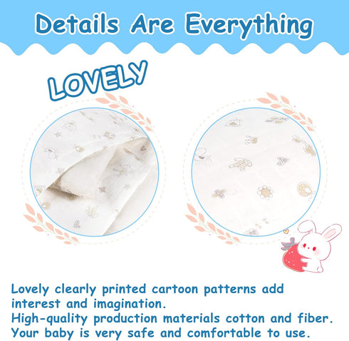 18 Inch Doll Bedding 2 Pc. Set, Reversible Print Baby Doll Bedding with Comforter & Pillow