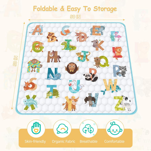 50" 50" Baby Play Mat for Floor Playpen - X Playpen Mat,Thick One-Piece Crawling, Odorless Floor Mat, Non-Slip