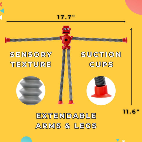 Nutty Toys Sensory Robot Toys 4pk, Top Pop Tubes Fidget Toy for ADHD Autism Ages 3-10, Best Kids Travel Toy Gifts
