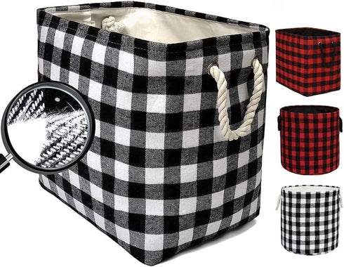 Large Rectangular Decorative Storage Bins - Foldable Laundry Hamper Baskets with Rope Handles for Blankets, Toys