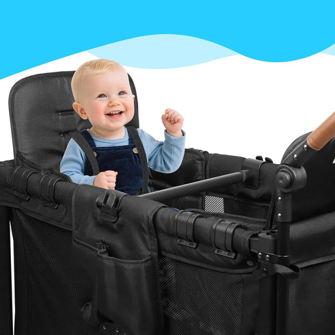 Universal Forward-Facing Stroller Wagon Support Bar,Length Adjustable Crossbar with Hook-Built in,Easy to Install