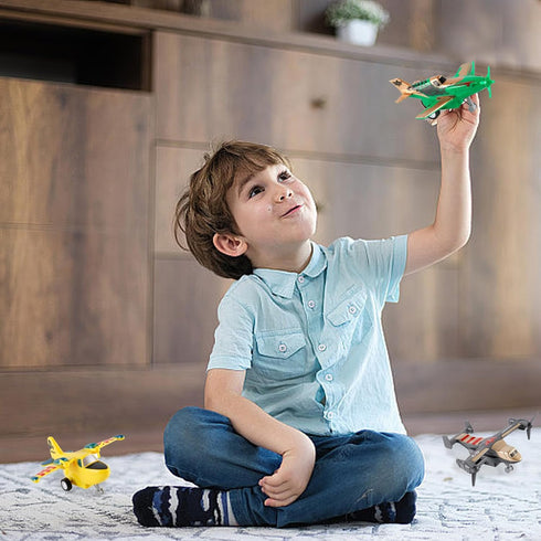 UXRPTU Playset 3-5 Pack Pull-Back Airplane Toy Boys Plane for Toddlers Variety of Helicopters Stealth Bombers Fighter