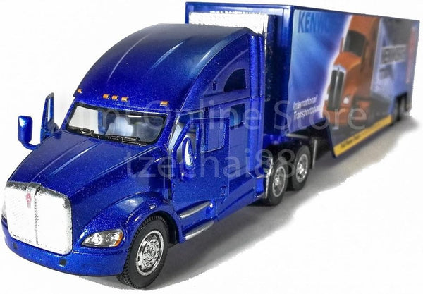 KiNSMART Kenworth T700 Container Truck, 1:68 Scale, Die Cast Metal Model, Blue