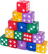 Super Z Outlet Standard 16mm Dice, Translucent Multi-Color, 50pk