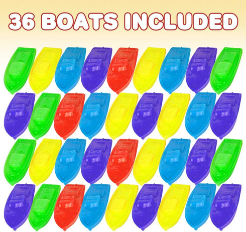 Set 36, Summer ArtCreativity Blow Mold Toy Boats for Kids, of Floating Plastic Pool and Bath Tub Toys in Vibrant