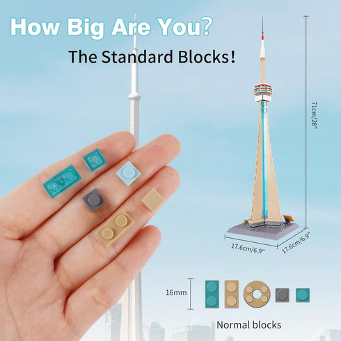 Set, 400 Oichy CN Tower Building Blocks PCS Famous Architecture Model Building Kits, Collection CN Tower Model Blocks