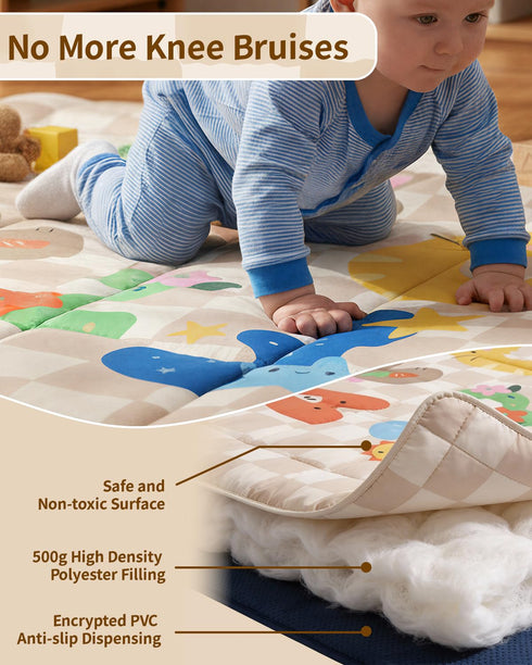 50x50 Inches Baby Play Mat, Foldable Play Mats for Floor, Crawling Mat for Playpen with Anti-Slip Bottom, Machine