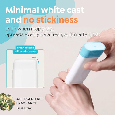 50 0.49oz. GOONGBE Fresh Sun Stick Mild SPF - No White Cast Zinc Oxide Mineral Sunscreen Stick Balm - Non Greasy Soft