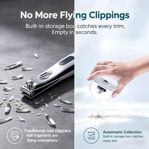 U ANNPER Trimmer Automatic Electric Nail Clipper with Nail Scraps Storage USB Rechargeable Safety Fingernail