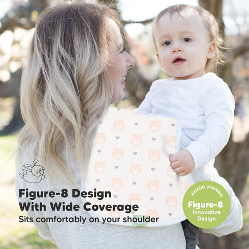 Set Organic Burp Cloth & Organic Bandana Bibs by KeaBabies - Soft Cotton Burp Cloth & Bib for Baby Boys & Girls