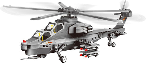 Set 283-Pcs Set 10 Attack Helicopter Air Force Building Block Helicopter Building Toys Building Block Plane Toy