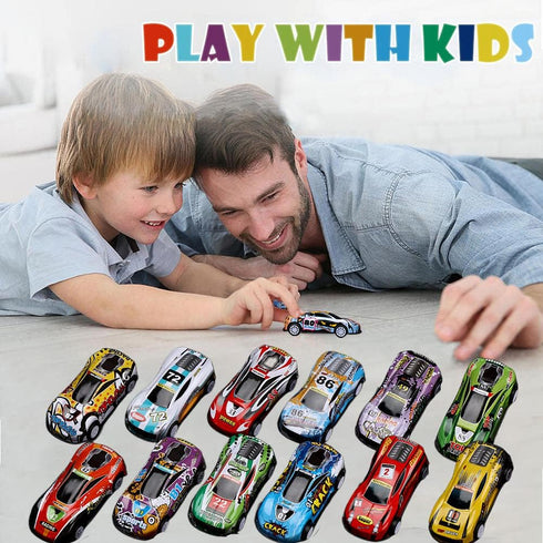 36 Pack Mini Die-Cast Race Cars - Pull Back Toy Vehicles Bulk for Boys Girls 3-5 Years Old