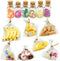 13 Packs Cute 1:12 Miniature Dollhouse Food, Lollipop, Toast, Cheese, and Donut Accessories