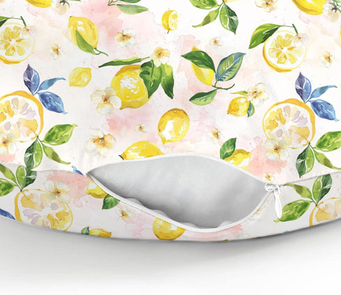 Summer Vintage Lemons Baby Nursing Pillow Covers for Boy Girl Lemon Branch Leaves Flowers Nursing Pillowcase