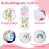 Set 3 SCOM Reborn Baby Doll Accessories - Rainbow Magnetic Pacifiers & Removable Reusable Baby Doll Bottles