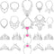 Sumind Doll Accessories Jewelry Set 20 Pieces, Doll Necklace Crown Play Set, Includes 10 Necklaces & 10 Crowns for 11.5