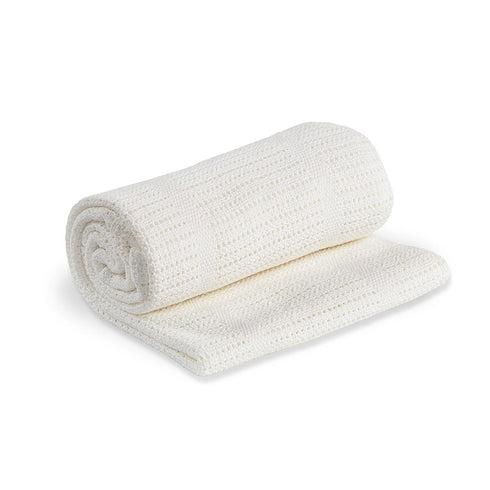 lulujo Baby Cellular Baby Blanket, White