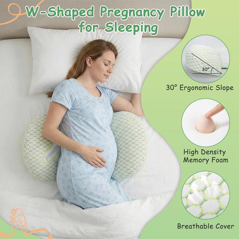 Piszvbej Pregnancy Pillows for Sleeping, Pregnancy Wedge Pillow for Side Sleeping, Pillow Support for Belly, Back