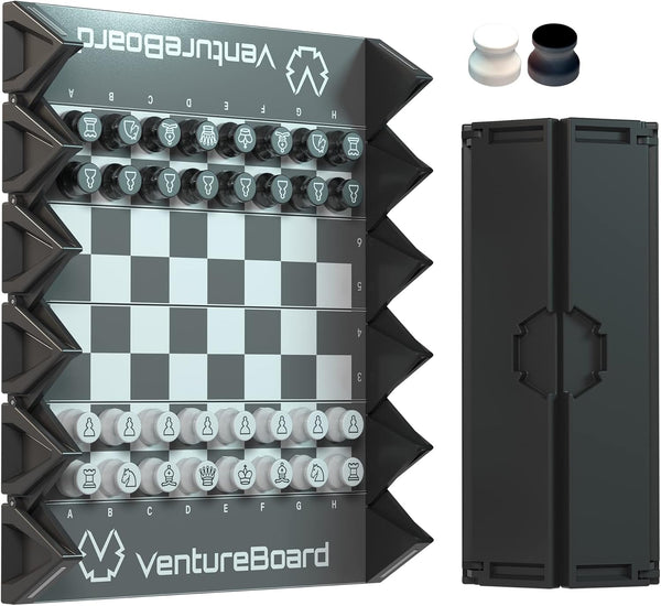 6 Inches Magnetic Unique Chess Set Board Game, Portable Travel Folding Board with 2 Extra Queens
