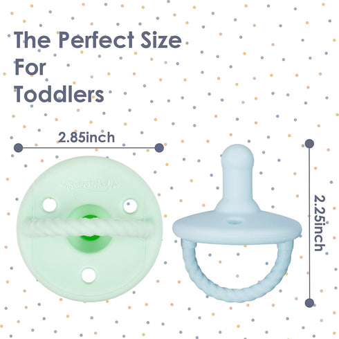 0-18 Set 6 3 Sweet Child Pacifiers Months, of Ultra-Light Silicone Binkies with Collapsible Handle & Air Holes