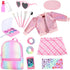 17 18 Inch Set Backpack 18" Ecore Fun Pcs American Doll Accessories Cosmetic with & Outfits | Pretend Play Makeup Kit