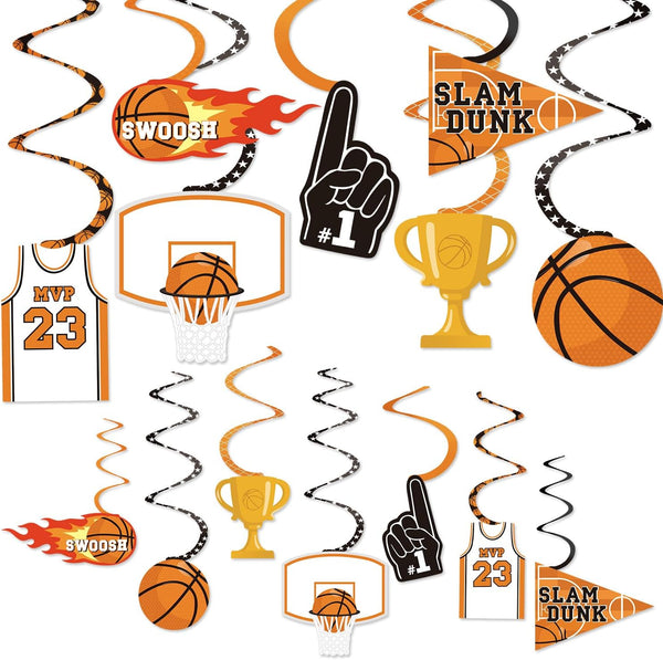 Levfla 35CT Basketball Party Decorations | Hanging Swirls Decoration for Teenagers Birthday, March Madness Sports