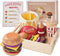 Wooden Play Food for Kids Pretend Hamburger Set Fast Food Toy Play