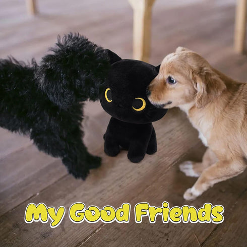 Cute Black Cat Plush Toy - Kawaii Black Cat Stuffed Animals - Creative Soft Stuffed Cat Plush Toys for Kids Boys Girls